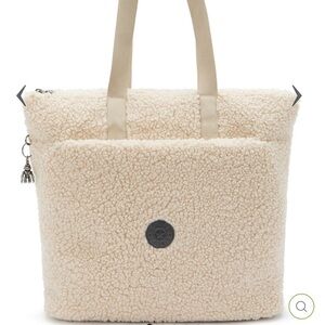 NEW! Kipling Large Glynn Tote Natural Fuzz
